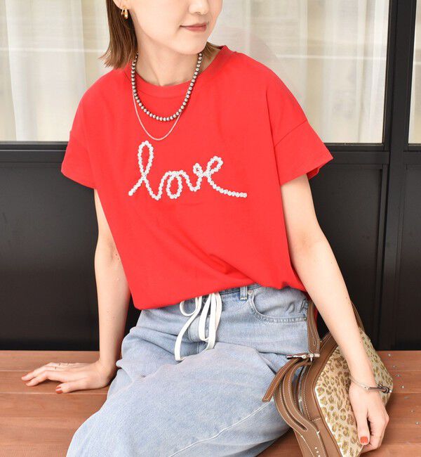 SHIPS for women「【WEB限定】ファンシー コード 刺繍 ロゴ TEE」|Tシャツ・カットソー|