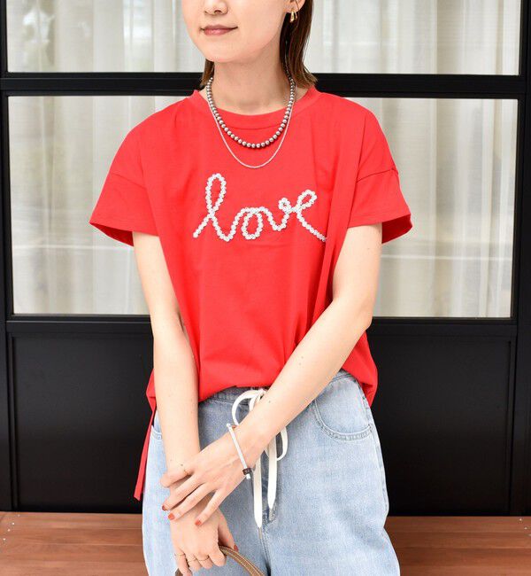 SHIPS for women「【WEB限定】ファンシー コード 刺繍 ロゴ TEE」|Tシャツ・カットソー|
