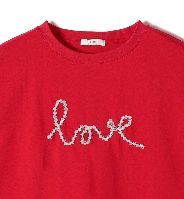 SHIPS for women「【WEB限定】ファンシー コード 刺繍 ロゴ TEE」|Tシャツ・カットソー|