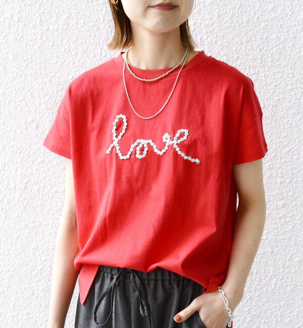 SHIPS for women「【WEB限定】ファンシー コード 刺繍 ロゴ TEE」|Tシャツ・カットソー|
