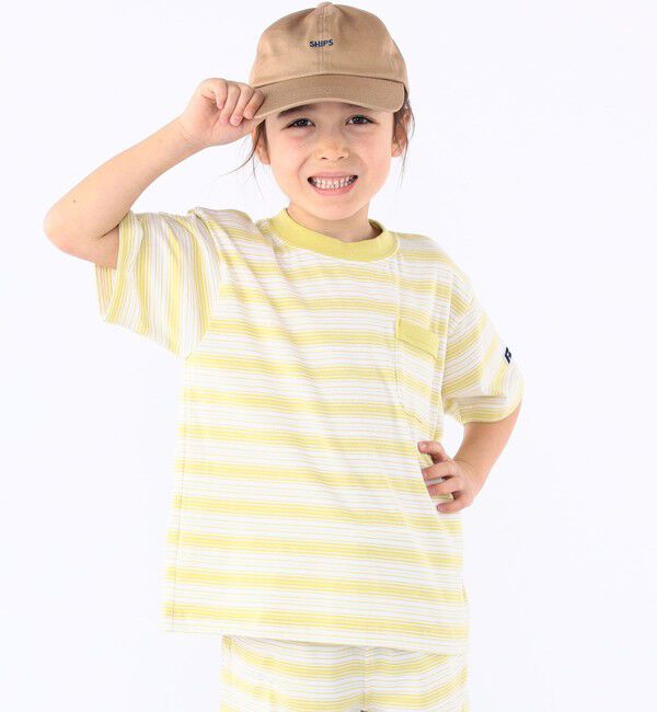 SHIPS KIDS「【SHIPS KIDS別注】RUSSELL ATHLETIC:100～130cm /ボーダーTEE」|Tシャツ・カットソー|イエロー