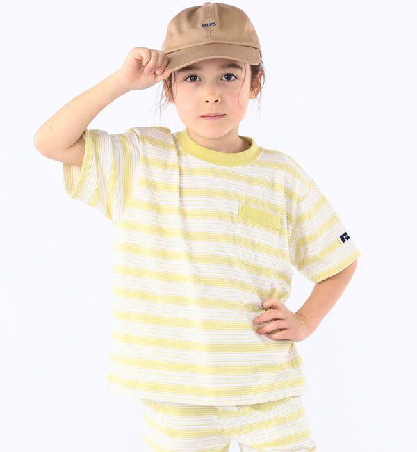 SHIPS KIDS「【SHIPS KIDS別注】RUSSELL ATHLETIC:100～130cm /ボーダーTEE」|Tシャツ・カットソー|