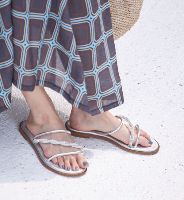 SHIPS for women「MOSAIC:ヒネリ ビジュー サンダル」|サンダル|