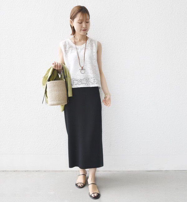 SHIPS for women「〈手洗い可能〉オーガニック コットン レース ノースリーブ プルオーバー」|タンクトップ|