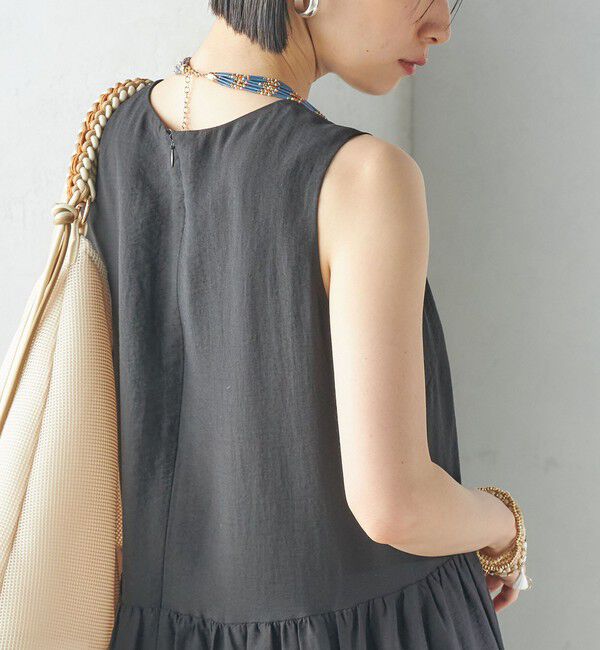 SHIPS for women「〈手洗い可能〉シルク混 シアー ノースリーブ ワンピース」|ワンピース|