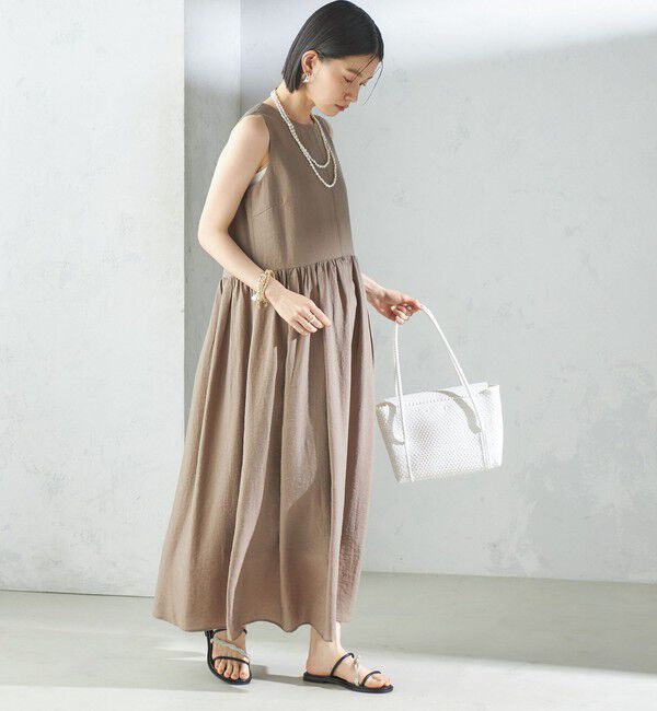 SHIPS for women「〈手洗い可能〉シルク混 シアー ノースリーブ ワンピース」|ワンピース|