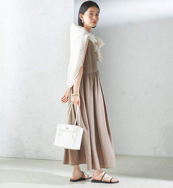 SHIPS for women「〈手洗い可能〉シルク混 シアー ノースリーブ ワンピース」|ワンピース|