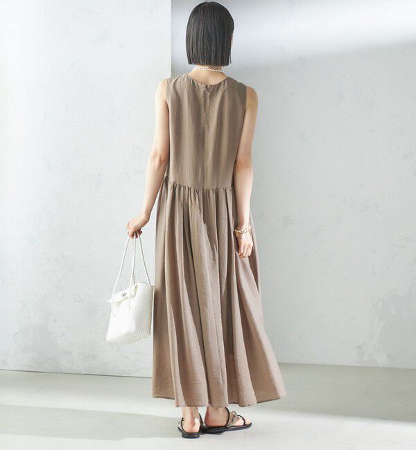 SHIPS for women「〈手洗い可能〉シルク混 シアー ノースリーブ ワンピース」|ワンピース|