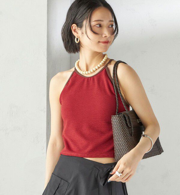 SHIPS for women「maroba:〈手洗い可能〉ホルター ネック セパレート スイム ウェア」|その他|ワインレッド