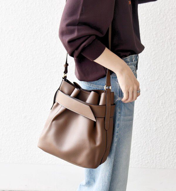 SHIPS any「《一部予約》SHIPS any: ベルト デザイン 巾着 ショルダー バッグ」|ショルダー・メッセンジャー|