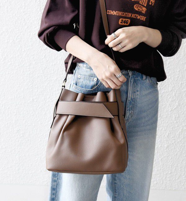 SHIPS any「《一部予約》SHIPS any: ベルト デザイン 巾着 ショルダー バッグ」|ショルダー・メッセンジャー|