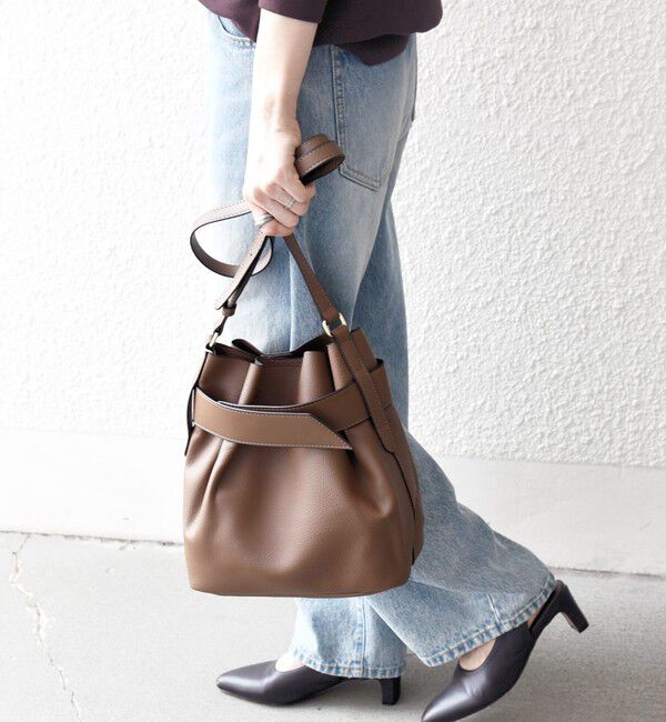 SHIPS any「《一部予約》SHIPS any: ベルト デザイン 巾着 ショルダー バッグ」|ショルダー・メッセンジャー|