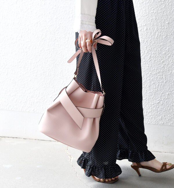 SHIPS any「《一部予約》SHIPS any: ベルト デザイン 巾着 ショルダー バッグ」|ショルダー・メッセンジャー|ピンク