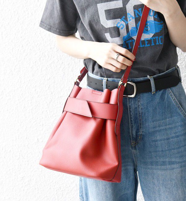 SHIPS any「《一部予約》SHIPS any: ベルト デザイン 巾着 ショルダー バッグ」|ショルダー・メッセンジャー|