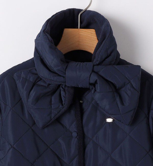 SHIPS KIDS「SHIPS KIDS:100～130cm /〈洗濯機可能〉 キルト ペプラム ジャケット」|ノーカラーコート|