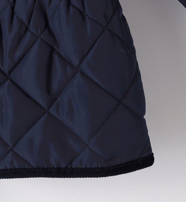 SHIPS KIDS「SHIPS KIDS:100～130cm /〈洗濯機可能〉 キルト ペプラム ジャケット」|ノーカラーコート|