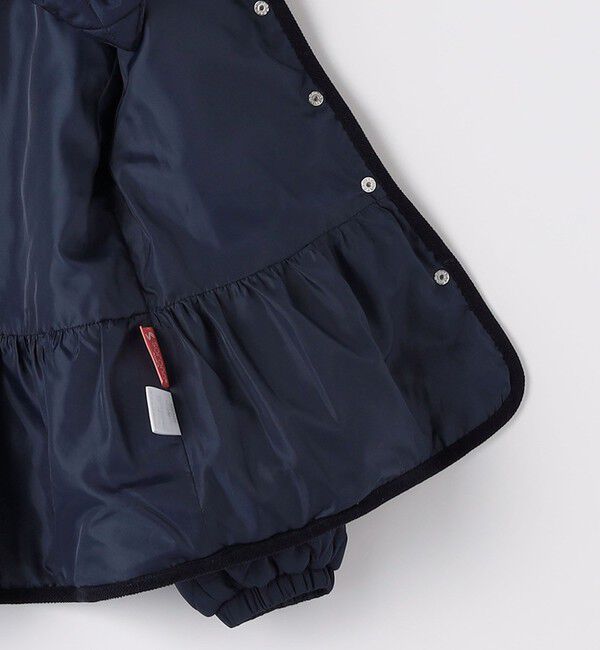 SHIPS KIDS「SHIPS KIDS:100～130cm /〈洗濯機可能〉 キルト ペプラム ジャケット」|ノーカラーコート|