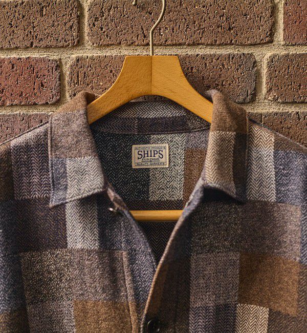 SHIPS「SHIPS: AUTHENTIC コットン ツイード カバー シャツ」|シャツ・ブラウス|