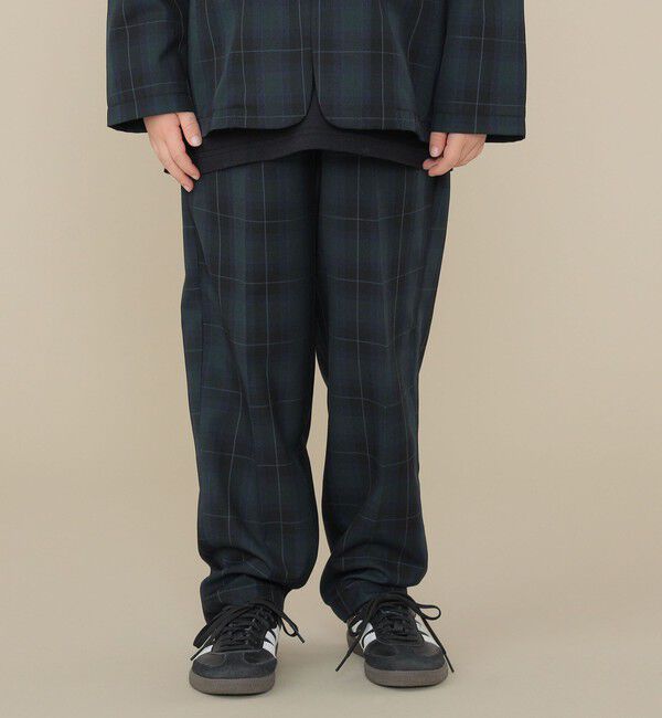 SHIPS KIDS「SHIPS KIDS:100～130cm /セレモニー チェック タック パンツ」|スラックス|
