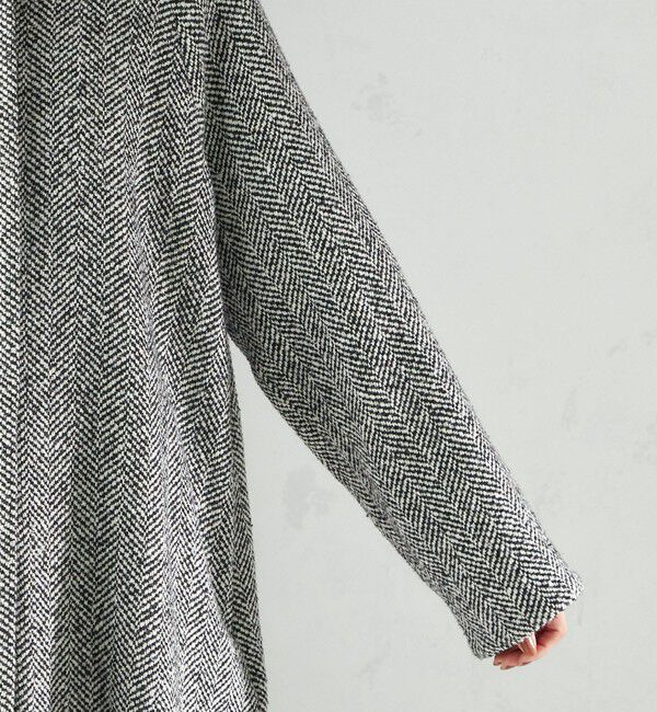 SHIPS for women「スパンコール ヘリンボーン ノーカラー コート」|ノーカラーコート|