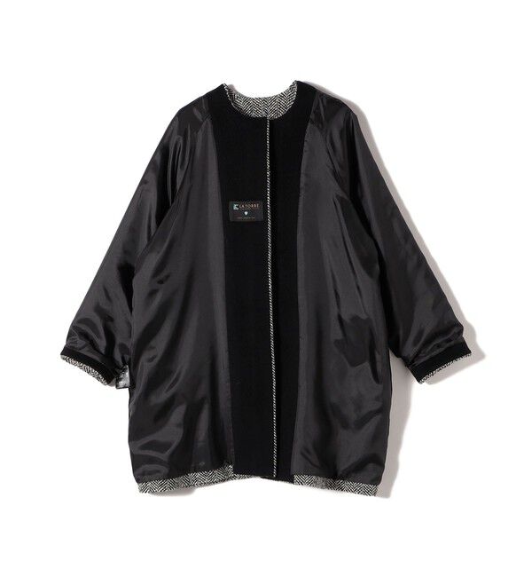 SHIPS for women「スパンコール ヘリンボーン ノーカラー コート」|ノーカラーコート|