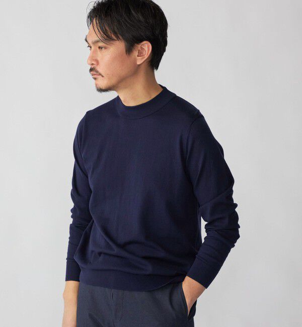 SHIPS「SHIPS:〈手洗い可能〉HANDFRAME 16ゲージ コットン/ウール モックネック ニット」|ニット・セーター|