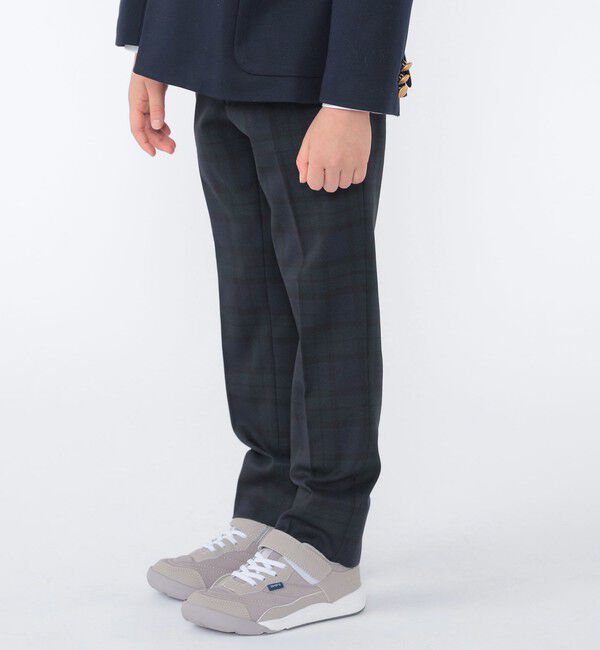 SHIPS KIDS「SHIPS KIDS:110～130cm /〈洗濯機可能〉セレモニー ブラックウォッチ ストレッチ スラックス パンツ」|スラックス|