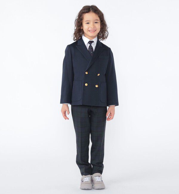 SHIPS KIDS「SHIPS KIDS:110～130cm /〈洗濯機可能〉セレモニー ブラックウォッチ ストレッチ スラックス パンツ」|スラックス|