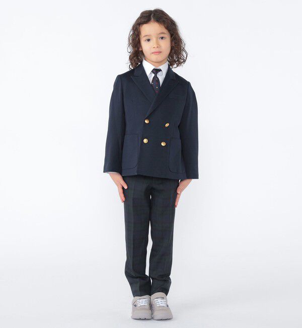 SHIPS KIDS「SHIPS KIDS:110～130cm /〈洗濯機可能〉セレモニー ブラックウォッチ ストレッチ スラックス パンツ」|スラックス|