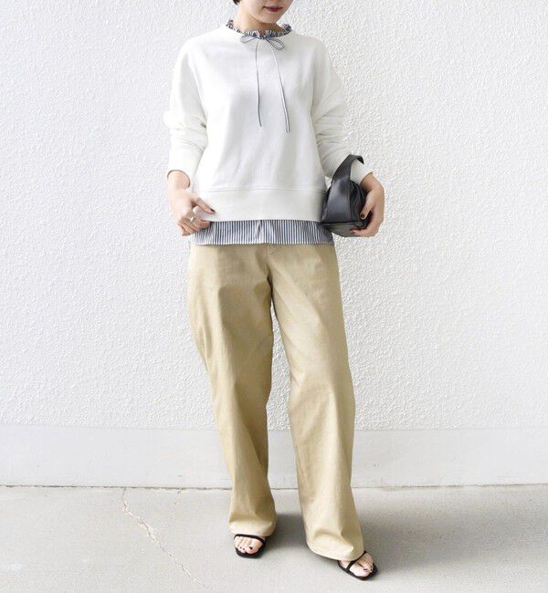 SHIPS for women「【WEB限定】〈手洗い可能〉ブラウス コンビ スウェット プルオーバー」|スウェット・ジャージ|