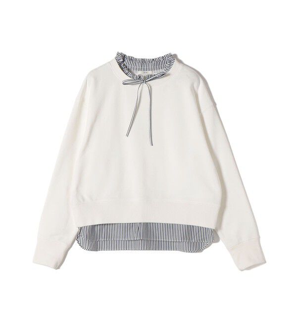 SHIPS for women「【WEB限定】〈手洗い可能〉ブラウス コンビ スウェット プルオーバー」|スウェット・ジャージ|