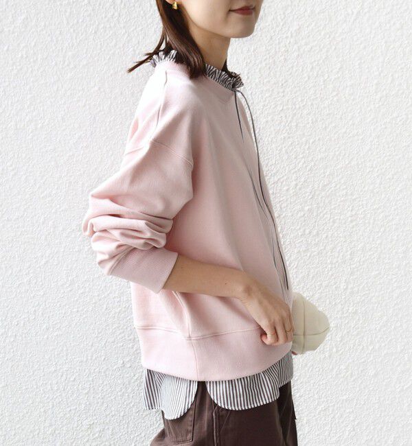 SHIPS for women「【WEB限定】〈手洗い可能〉ブラウス コンビ スウェット プルオーバー」|スウェット・ジャージ|