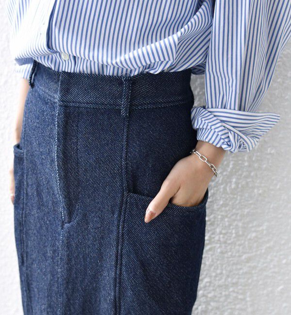 SHIPS for women「〈手洗い可能〉ルーズ デニム サイド ポケット スカート」|スカート|