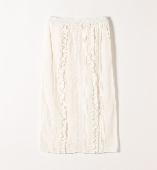 SHIPS any「《予約》SHIPS any:〈手洗い可能〉リネンミックス Iライン フリル イージー スカート」|スカート|