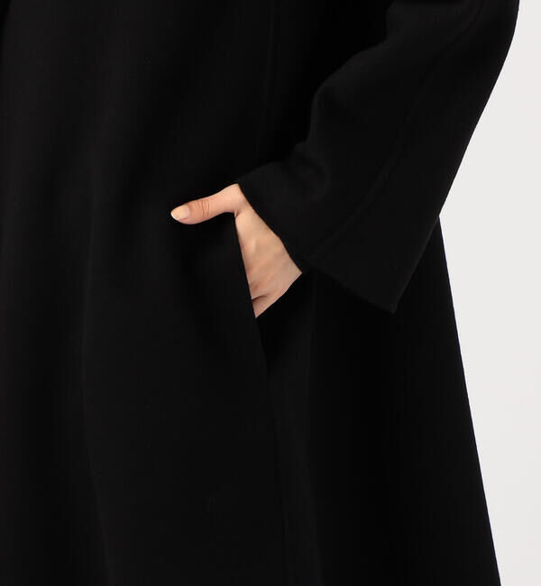 TOMORROWLAND collection「プレミアムカシミヤリバー ノーカラーAラインコート」|ノーカラーコート|