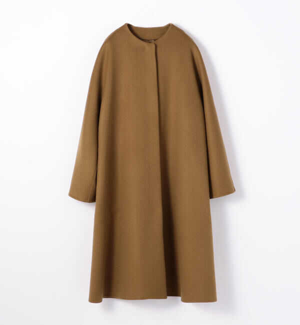 TOMORROWLAND collection「プレミアムカシミヤリバー ノーカラーAラインコート」|ノーカラーコート|