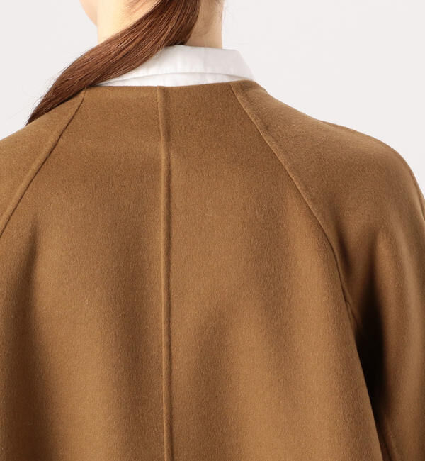 TOMORROWLAND collection「プレミアムカシミヤリバー ノーカラーAラインコート」|ノーカラーコート|