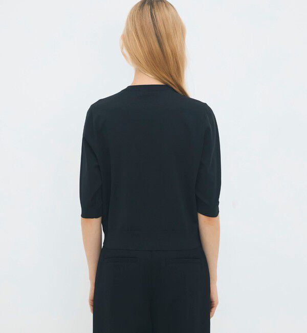 CABaN「ファインポリエステル ハーフスリーブポケットカーディガン」|カーディガン|