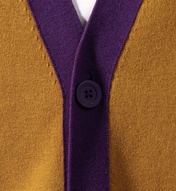 CABaN「CABaN コットンカシミヤ バイカラーVネックカーディガン」|カーディガン|