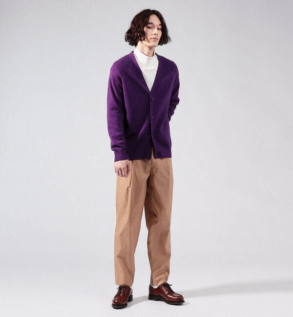 CABaN「CABaN コットンカシミヤ バイカラーVネックカーディガン」|カーディガン|