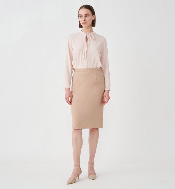 TOMORROWLAND collection「ウールストレッチオックス Iラインスカート」|タイト|