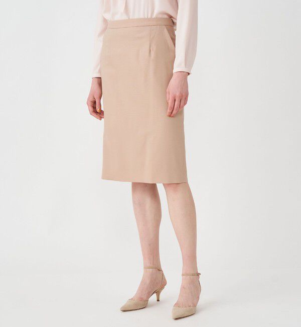 TOMORROWLAND collection「ウールストレッチオックス Iラインスカート」|タイト|
