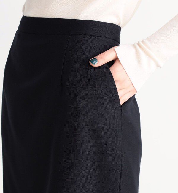 TOMORROWLAND collection「ウールストレッチオックス Iラインスカート」|タイト|