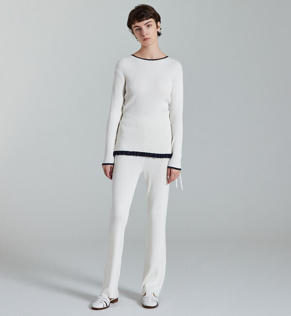 Ballsey「シルクコットンリブ セミフレアパンツ」|その他|