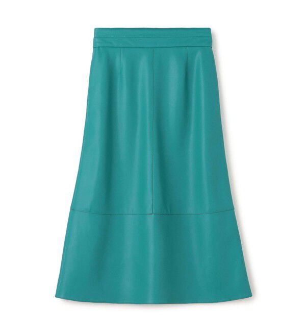 Ballsey「レザーライククロス トラペーズスカート」|台形|55 グリーン