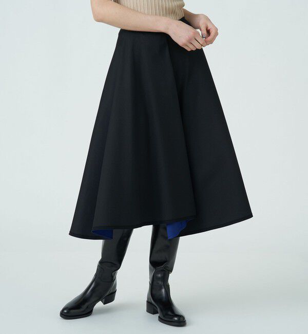 TOMORROWLAND collection「ポリエステルシルクツイルタフタ リバーシブルスカート」|フレア|