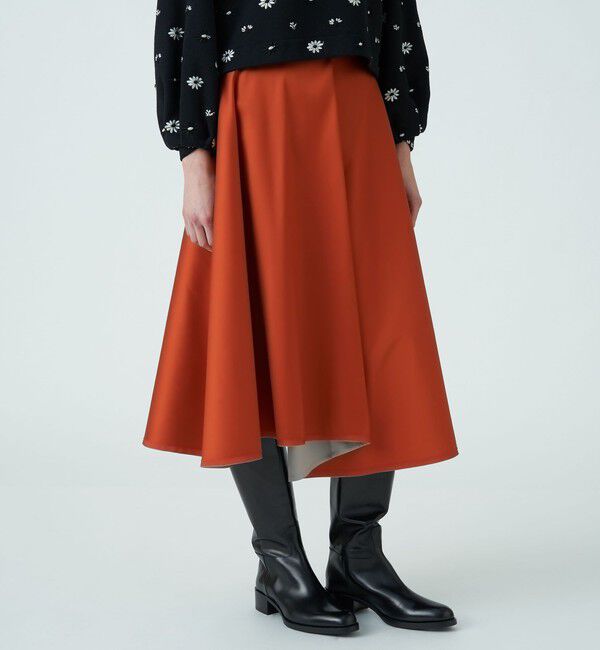 TOMORROWLAND collection「ポリエステルシルクツイルタフタ リバーシブルスカート」|フレア|