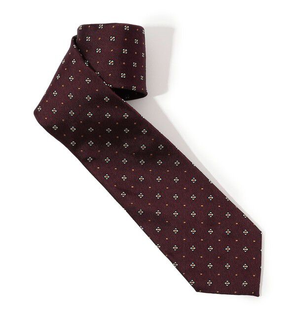 TOMORROWLAND GOODS「TOMORROWLAND シルク 小紋柄ネクタイ」|ネクタイ・蝶ネクタイ|38 ダークレッド系