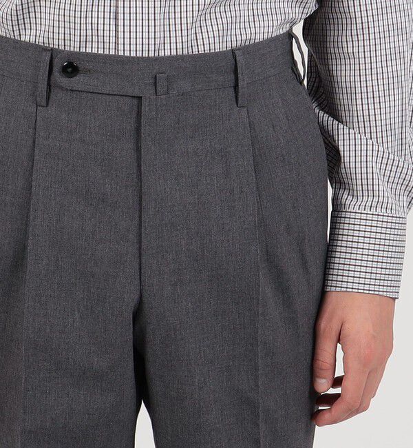 TOMORROWLAND MENS「ウールコットントロピカル 2プリーツスリムスラックス」|スラックス|