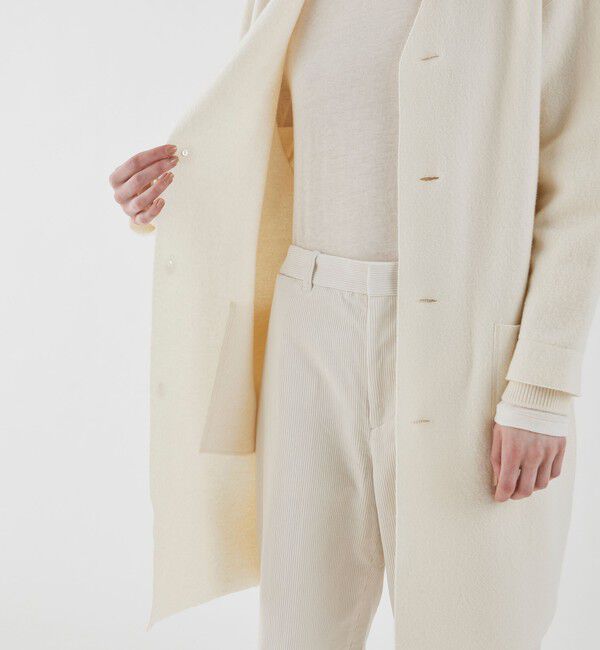 GALERIE VIE「フェルトニット ライトコート」|ノーカラーコート|